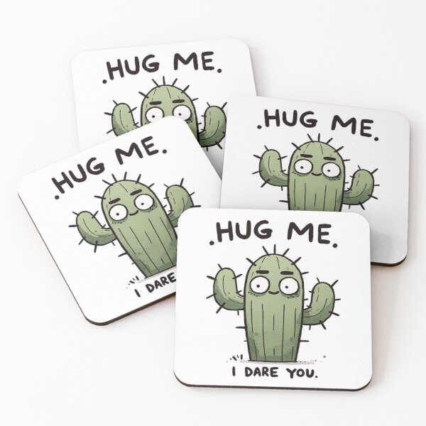 Item preview, Cactus Challenge: 'Hug Me, I Dare You' Illustration designed and sold by Dazzling Studio Art.