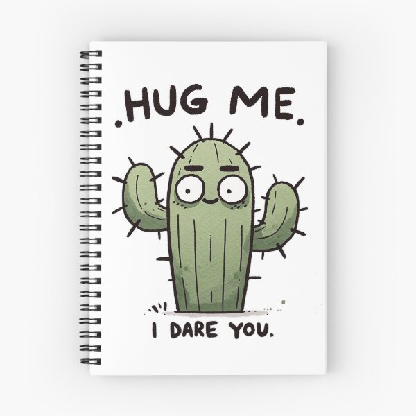 Item preview, Cactus Challenge: 'Hug Me, I Dare You' Illustration designed and sold by Dazzling Studio Art.