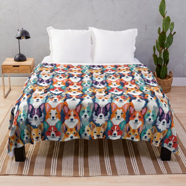 Item preview, Pembroke Welsh Corgi in Geometric camouflage pattern designed and sold by forget45studio.