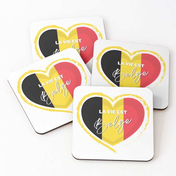 Item preview, Life is Belgian in a heart in the colors of the Belgian flag designed and sold by PausePapote.