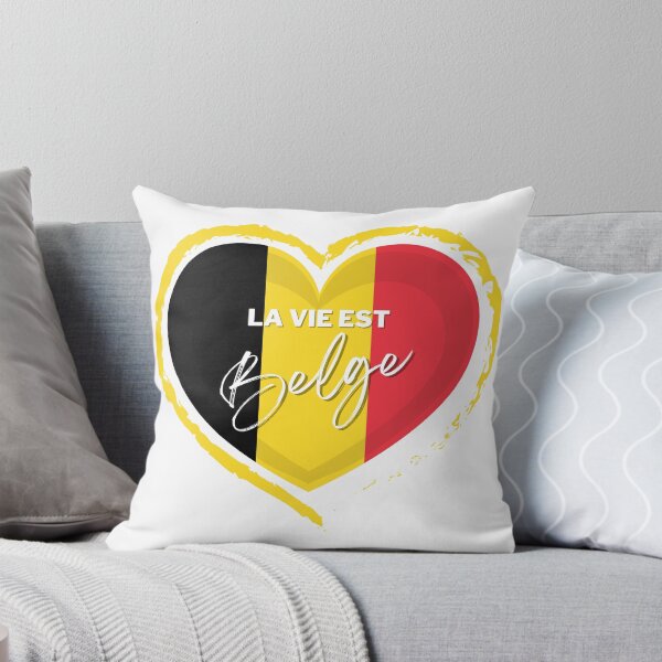 Item preview, Life is Belgian in a heart in the colors of the Belgian flag designed and sold by PausePapote.
