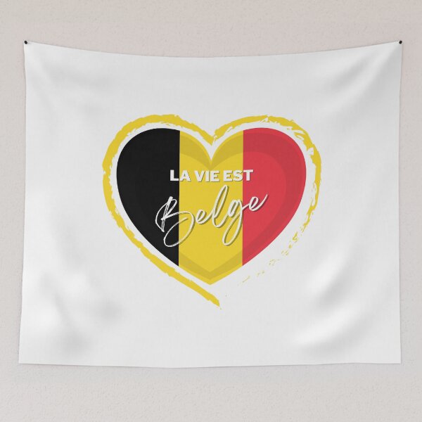 Item preview, Life is Belgian in a heart in the colors of the Belgian flag designed and sold by PausePapote.