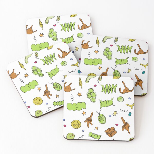 Item preview, Microalgae and cyanobacteria cartoon doodle, Cute Algae and Plankton Art designed and sold by thurakitdew.