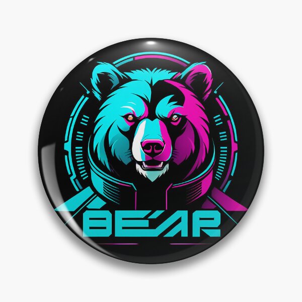 Artikelvorschau, Bär Logo Cyberpunk entworfen und verkauft von TaevasDesign.