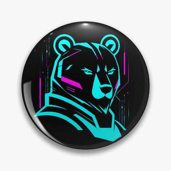 Artikelvorschau, Bär Logo Cyberpunk entworfen und verkauft von TaevasDesign.