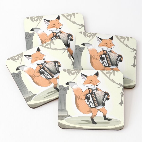 Item preview, Fox playing the accordion designed and sold by LTI-Stickers.