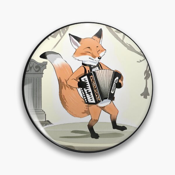 Artikelvorschau, Fuchs spielt Akkordeon - Aufkleber entworfen und verkauft von LTI-Stickers.