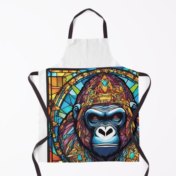 Item preview,  colorful stained glass with animals, gorilla designed and sold by GroonSpace.