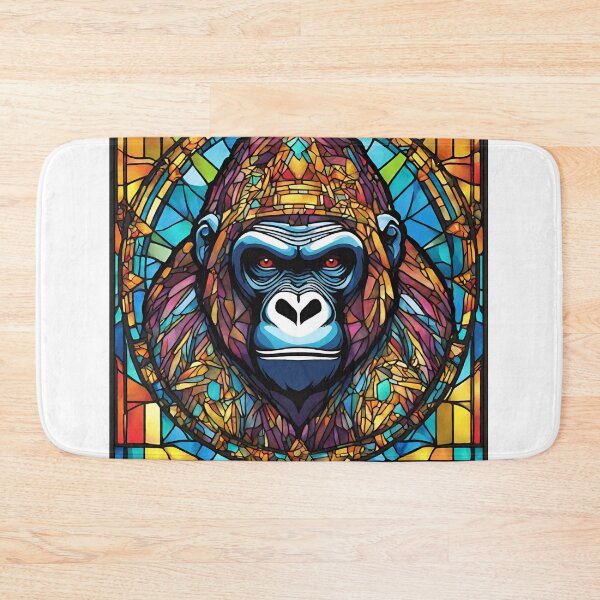 Item preview,  colorful stained glass with animals, gorilla designed and sold by GroonSpace.