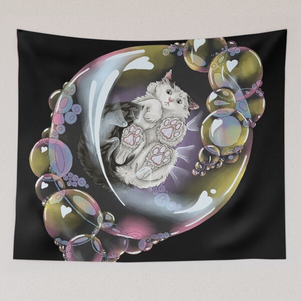 Item preview, Bubble Cat (Dark) designed and sold by MollyBukovac.