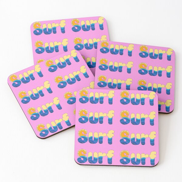 Item preview, Surfing lettering surf/ pink background sticker designed and sold by pigletti-arts.