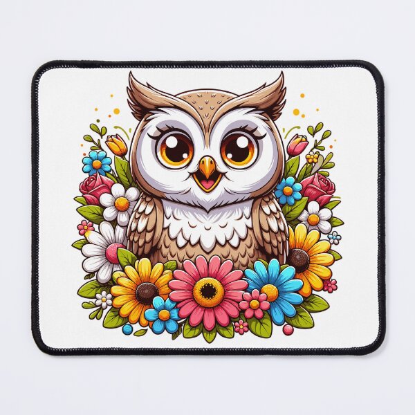 Item preview, Cheerful Garden Owl - Owl Blossom Collection designed and sold by OptimaArt.