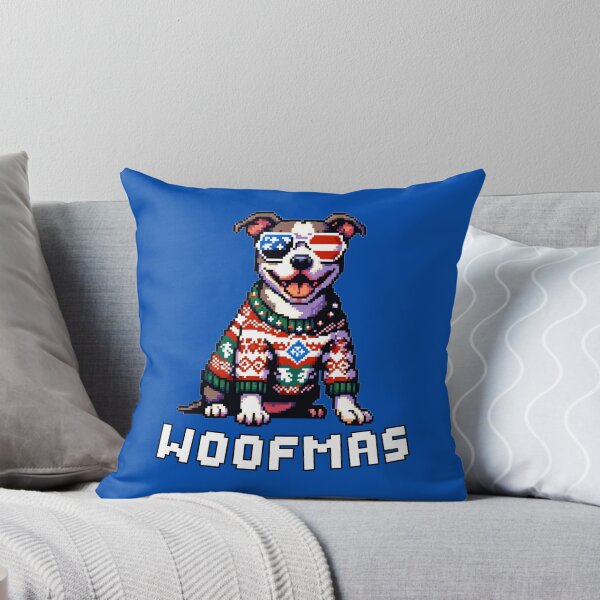 Item preview,  Happy Patriotic American Pitbull Terrier  Dog in Ugly Christmas USA flag Festive Sweater | Merry Woofmas  designed and sold by TheMostLikely.