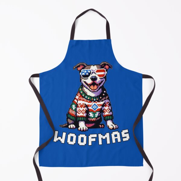 Item preview, Happy Patriotic American Pitbull Terrier Dog in Ugly Christmas USA flag Festive Sweater | Merry Woofmas designed and sold by TheMostLikely.