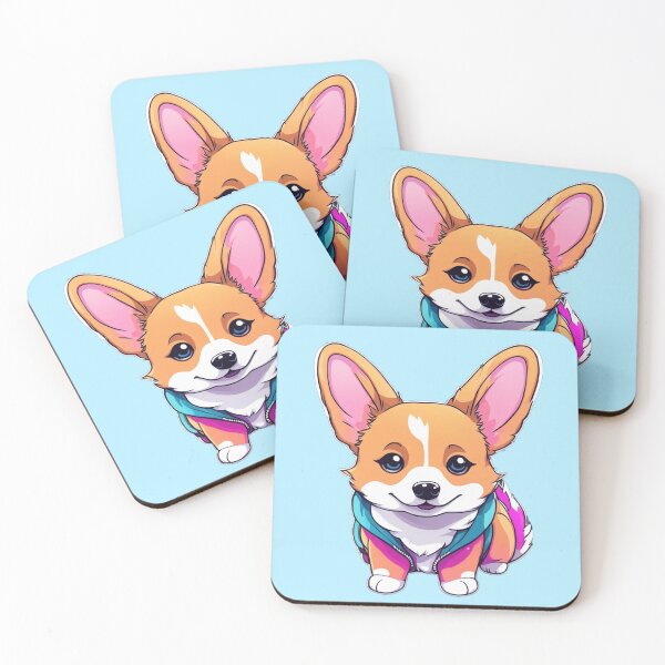 Item preview, Corgi Dog -  Blue Coat and Tail - Kawaii Cute Dogs designed and sold by Burn-Ego.