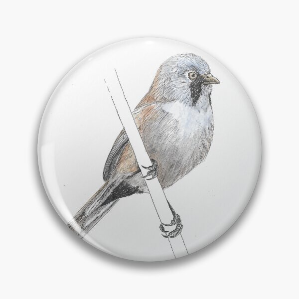 Item preview, Bearded Tit Pen and Ink Drawing designed and sold by BensWildlifeArt.