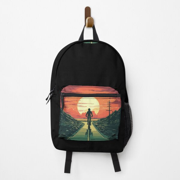Item preview, Cyclist riding a bicycle with the sunset in the background designed and sold by Hisirdoux.
