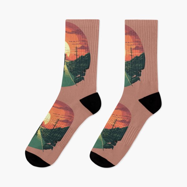 Item preview, Cyclist riding a bicycle with the sunset in the background designed and sold by Hisirdoux.