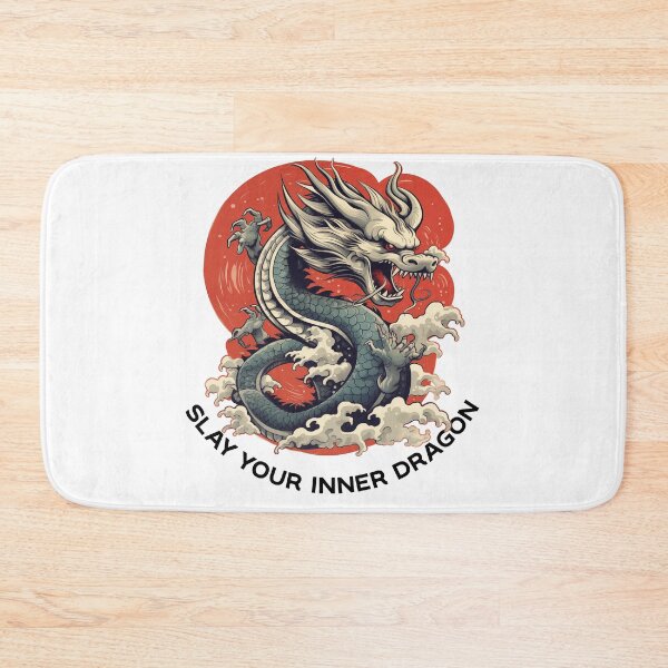 Item preview, motivational statement print “slay your inner dragon” with chinese dragon designed and sold by TrueType.