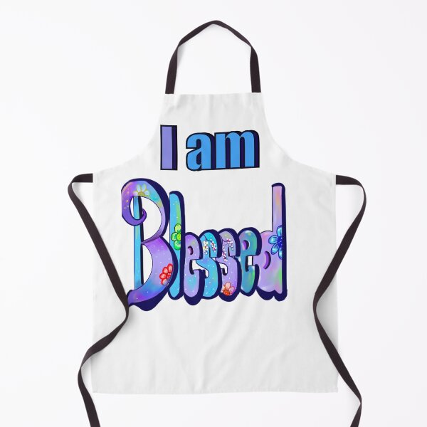 Item preview, “I am blessed”, Floral graffiti style calligraphy inspirational relatable quote saying message designed and sold by Artonmytee.