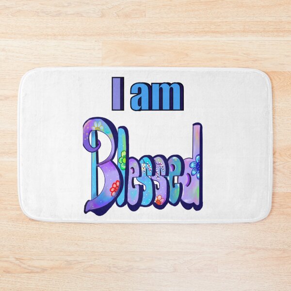 Item preview,  “I am blessed”, Floral graffiti style calligraphy inspirational relatable quote saying message designed and sold by Artonmytee.