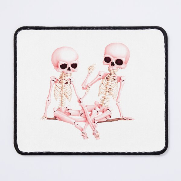 Item preview, Pink Duo of Sitting Skeletons, funny, gifts, pink, designed and sold by Ewelina Niemiec.