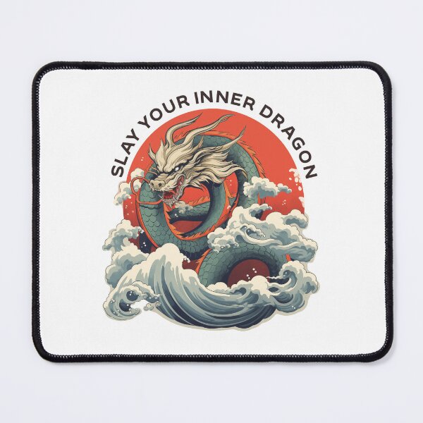 Item preview, motivational statement print “slay your inner dragon” with chinese dragon designed and sold by TrueType.