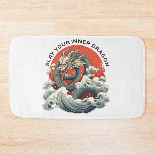 Item preview, motivational statement print “slay your inner dragon” with chinese dragon designed and sold by TrueType.