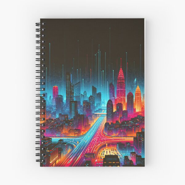 Item preview, Neon Pulse: Heatmap-Inspired Cityscape at Dusk designed and sold by bsilvia.