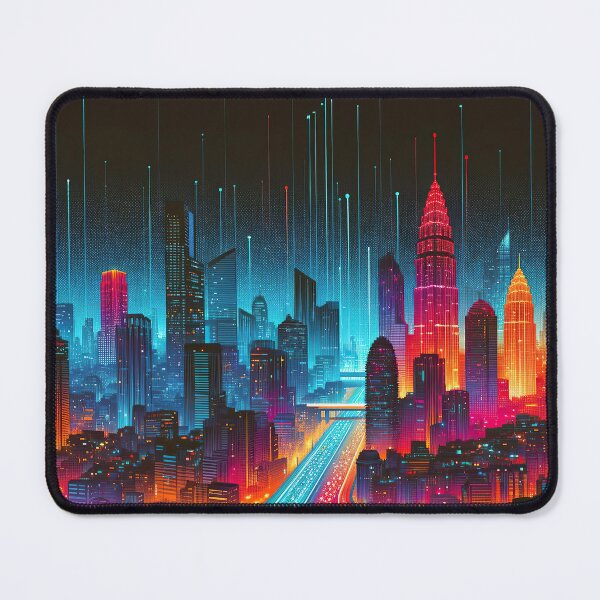 Item preview, Neon Pulse: Heatmap-Inspired Cityscape at Dusk designed and sold by bsilvia.