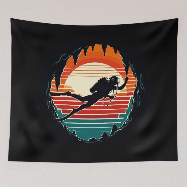 Item preview, Retro Cave Diving Explore designed and sold by TomFrontierArt.