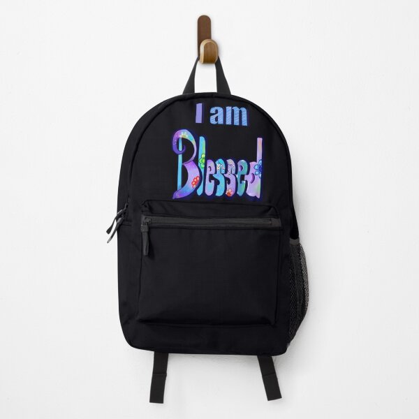 Item preview, “I am blessed”, Floral graffiti style calligraphy inspirational relatable quote saying message designed and sold by Artonmytee.