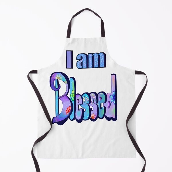 Item preview, “I am blessed”, Floral graffiti style calligraphy inspirational relatable quote saying message designed and sold by Artonmytee.