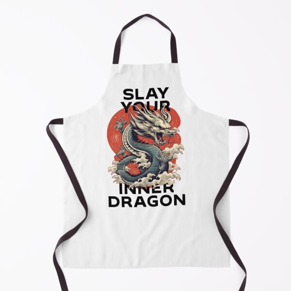 Item preview, motivational statement print “slay your inner dragon” with chinese dragon designed and sold by TrueType.