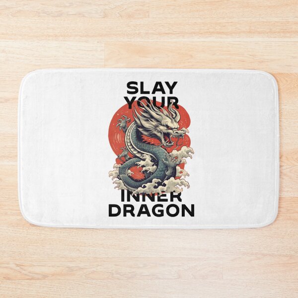 Item preview, motivational statement print “slay your inner dragon” with chinese dragon designed and sold by TrueType.