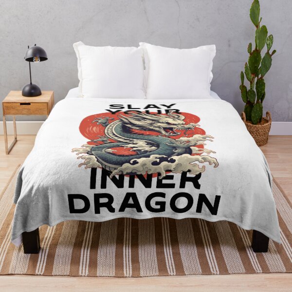 Item preview, motivational statement print “slay your inner dragon” with chinese dragon designed and sold by TrueType.