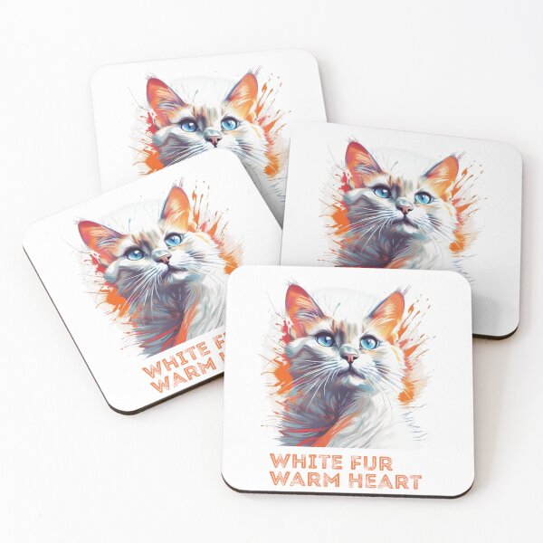 Item preview, White Cat Portrait Splash Art designed and sold by KaiLabsArt.