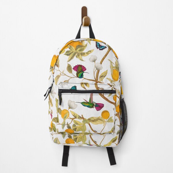 Item preview, Hummingbirds, lemons and bugs in white designed and sold by Delinda Graphic Studio.