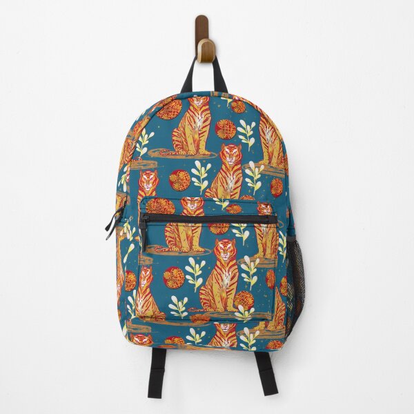 Item preview, Blue with golden tigers designed and sold by Navitaloves.