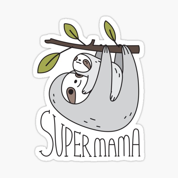 Super MOM Cartoon Character, Mother's Day Gift Sticker