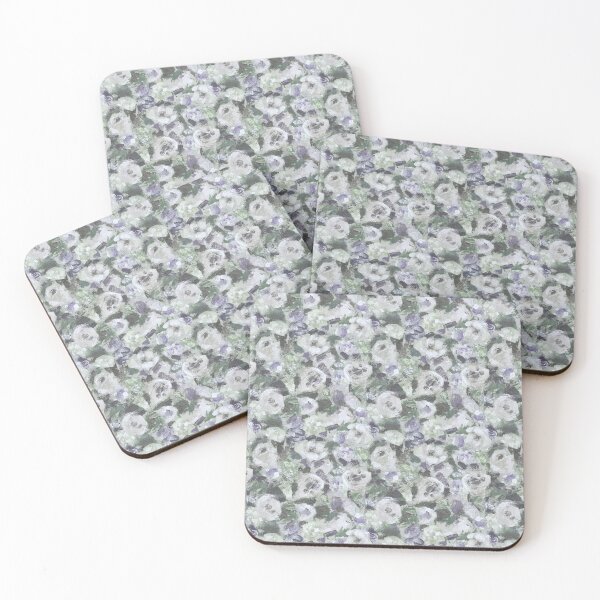 Item preview, Brush work roses gray purple green blue cold designed and sold by Alessandro Remo Mazzoni Remotextiles.