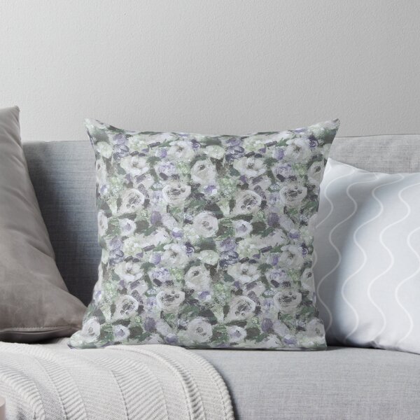 Item preview, Brush work roses gray purple green blue cold designed and sold by Alessandro Remo Mazzoni Remotextiles.