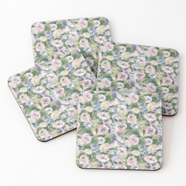 Item preview, Brush work roses summer pink green mood designed and sold by Alessandro Remo Mazzoni Remotextiles.