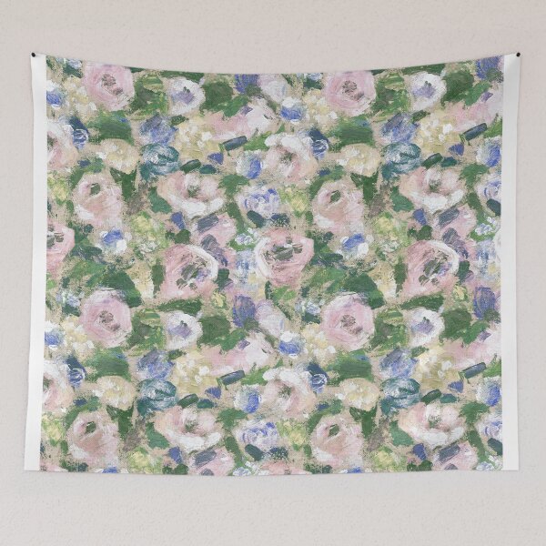 Item preview, Brush work roses summer pink green mood designed and sold by Alessandro Remo Mazzoni Remotextiles.