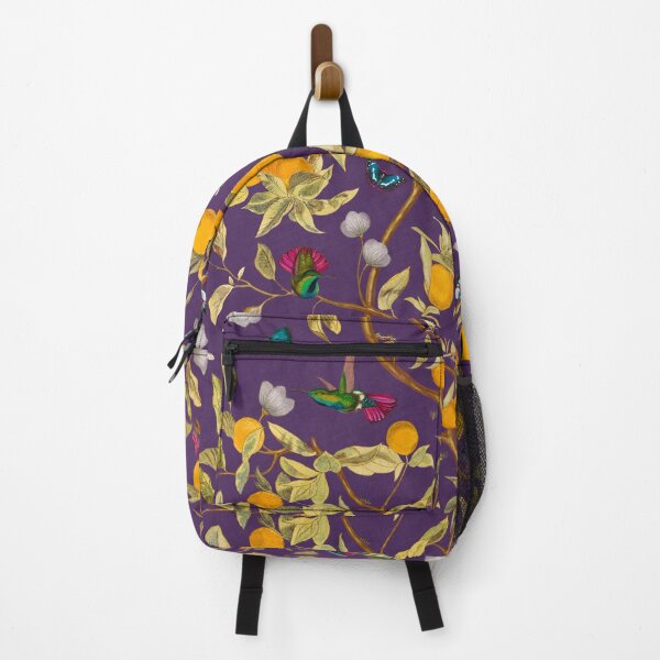 Item preview, Hummingbirds, lemons and bugs in purple designed and sold by Delinda Graphic Studio.