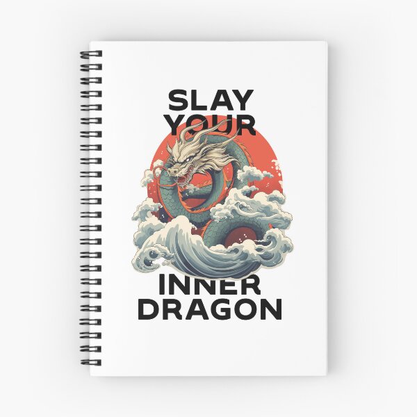 Item preview, motivational statement print “slay your inner dragon” with chinese dragon designed and sold by TrueType.
