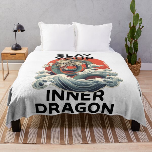 Item preview, motivational statement print “slay your inner dragon” with chinese dragon designed and sold by TrueType.