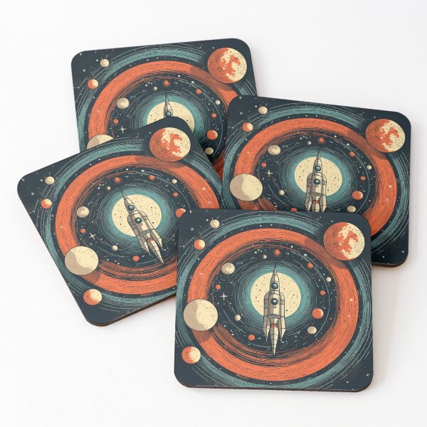 Item preview, space ship, galaxy, retro space, Retro Space Odyssey Planets designed and sold by GrinGalore.