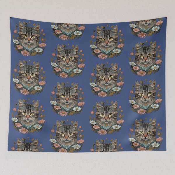 Item preview, Beautiful cat with beautiful flowers  designed and sold by Ahmedhazem12.