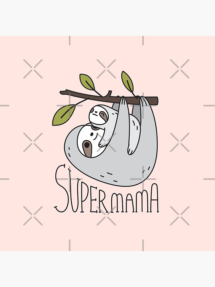 Super Mama Mom and Baby Sloth by Miri-Noristudio